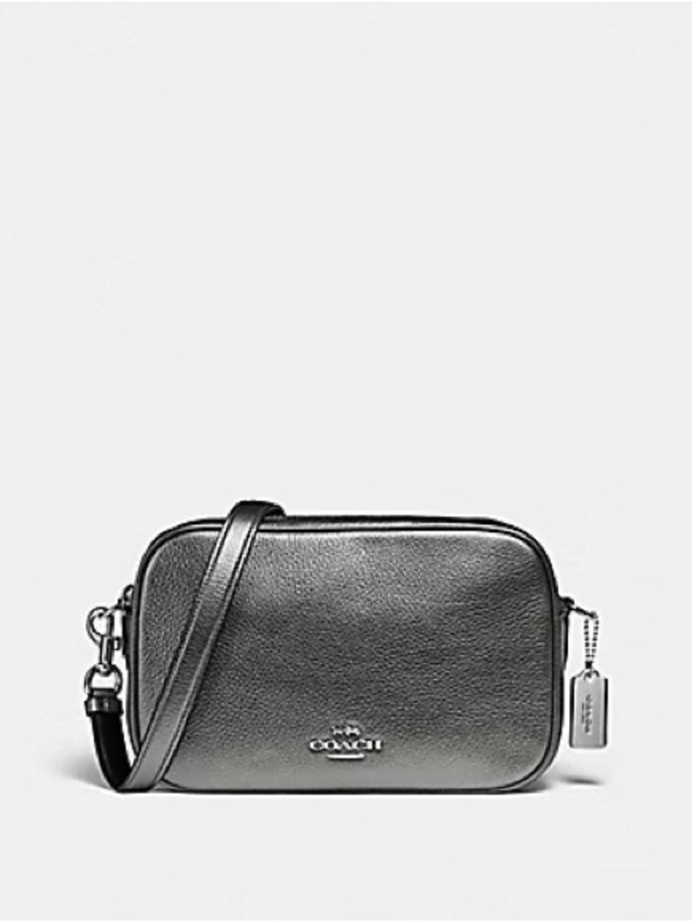 COACH Jes Crossbody Metallic Gunmetal Silver Purse (F67406)